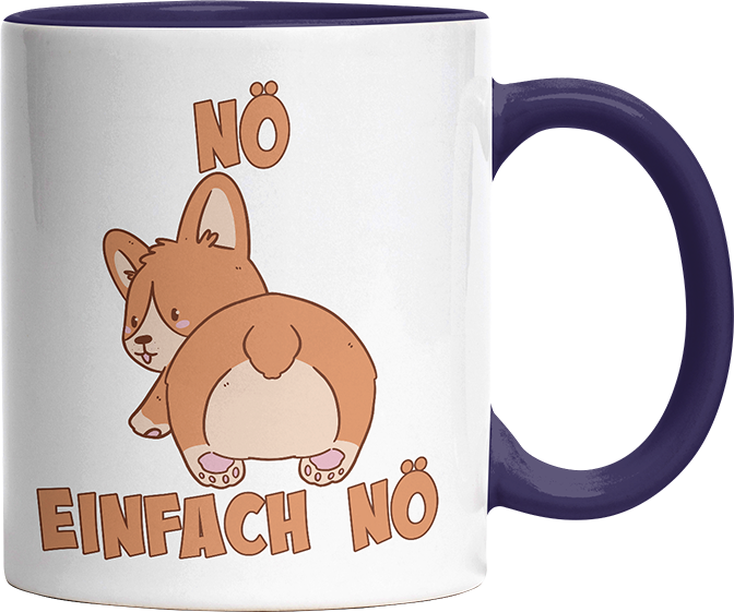 Nö Einfach Nö Corgi Witzige Kobaltblau Tasse kaufen Geschenk