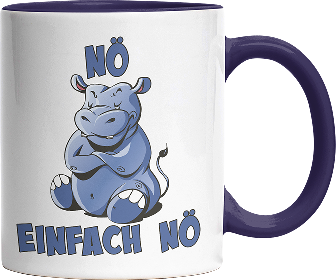 Nö Einfach Nö Hippo Witzige Kobaltblau Tasse kaufen Geschenk