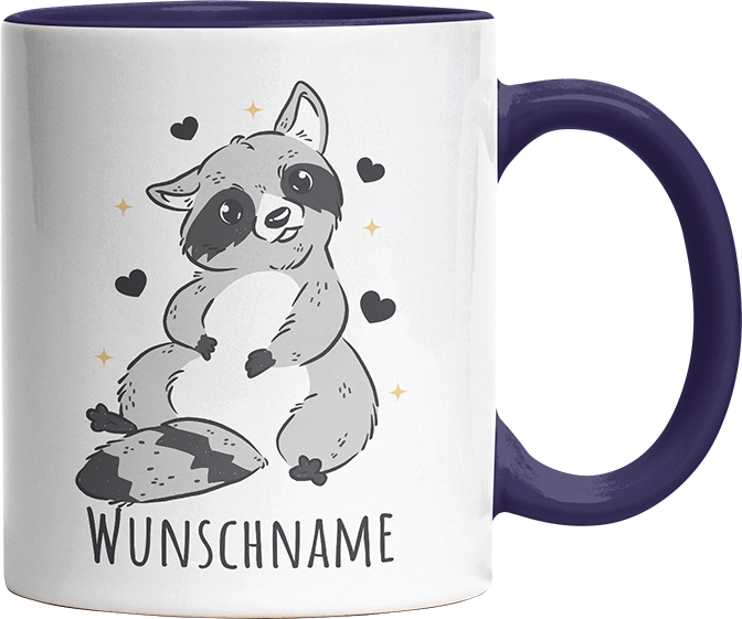 Waschbär Personalisierbar Name Witzige Kobaltblau Tasse kaufen Geschenk