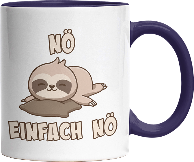 Nö Einfach Nö Faultier 2 Witzige Kobaltblau Tasse kaufen Geschenk