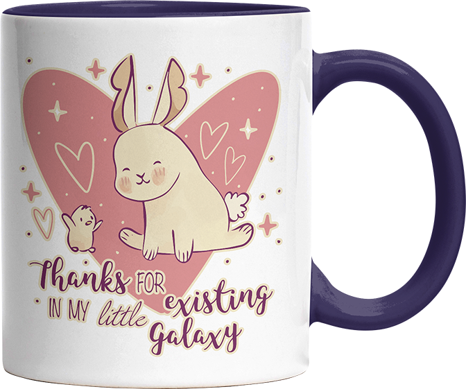 1WH Thanks for existing in my little Galaxy Hase Küken Witzige Kobaltblau Tasse kaufen Geschenk