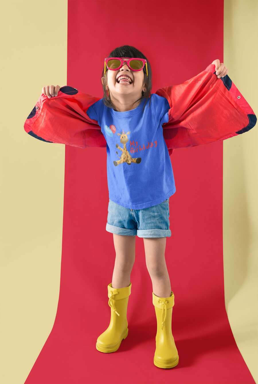 Zeigt giraffe kindergeburtstag mein geburtstag kinder organic t shirt in Farbe Golden Yellow