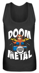 Funny Doom Metal Sloth Drummer | Frauen Tank Top in Black in Größe S