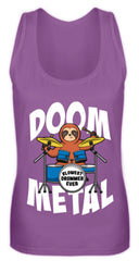 Zeigt funny doom metal sloth drummer frauen tanktop in Farbe Black