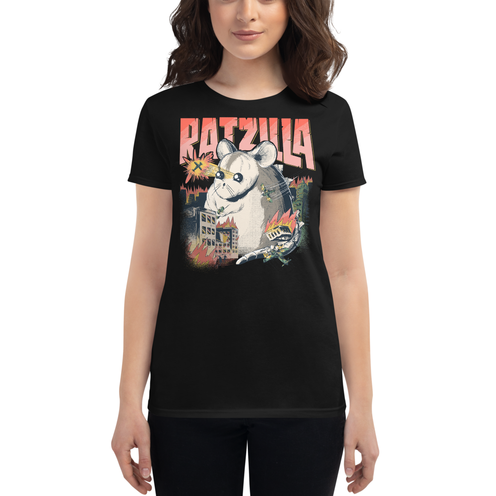 Eine Dame trägt Ratzilla (süß) Frauen T-Shirt