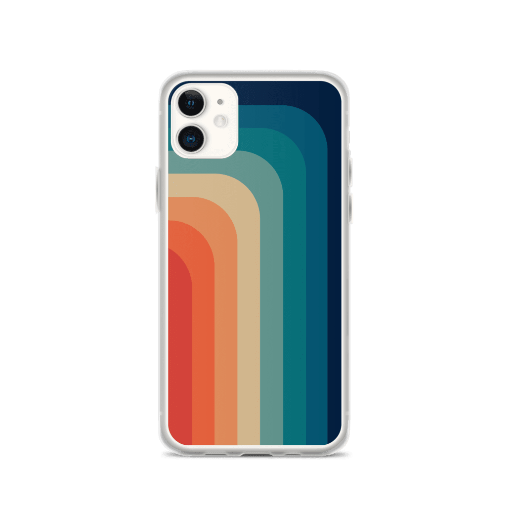 Zeigt vintage retro 70s style color stripes iphone case gift for retro and vintage fans in Farbe iPhone X/XS
