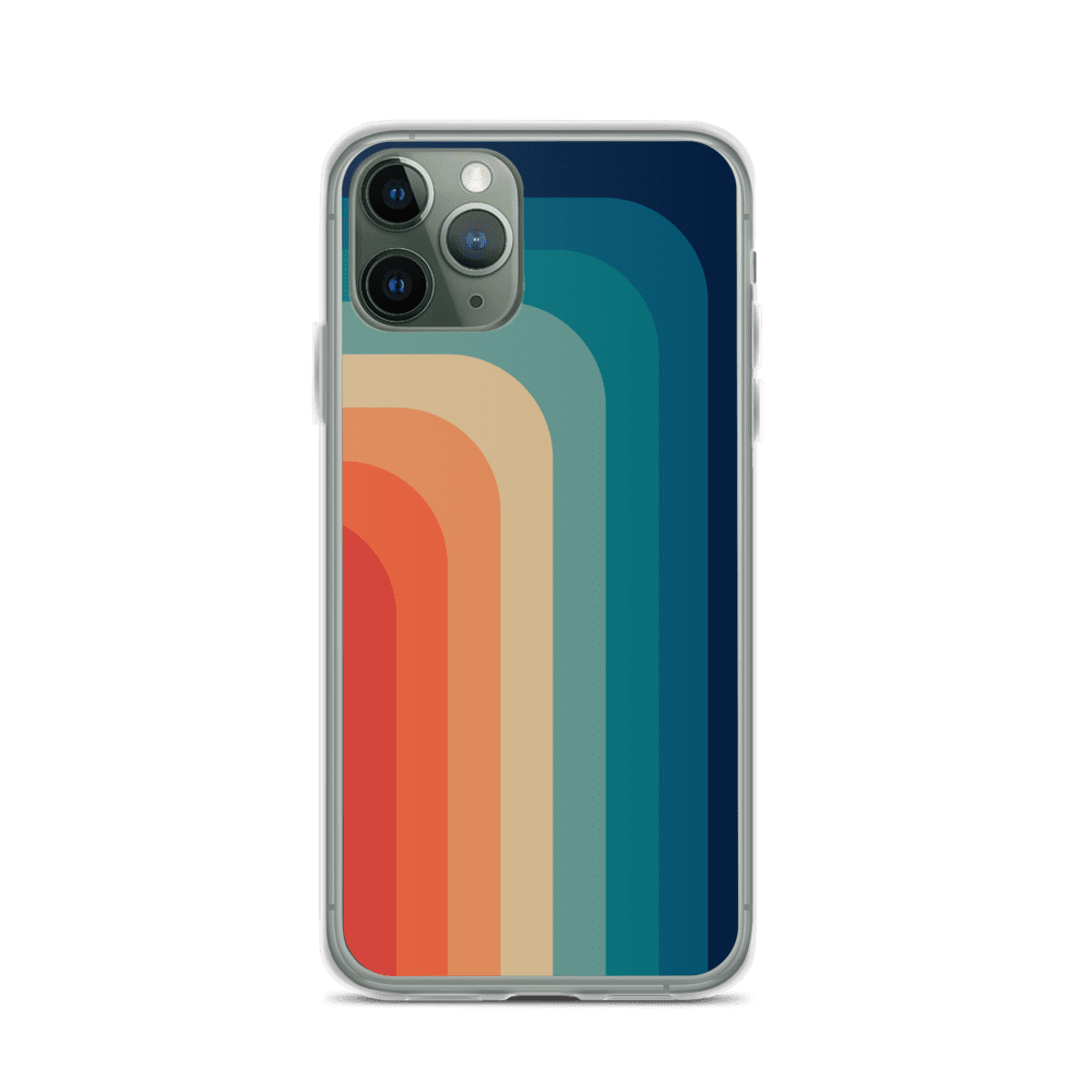 Zeigt vintage retro 70s style color stripes iphone case gift for retro and vintage fans in Farbe iPhone XR