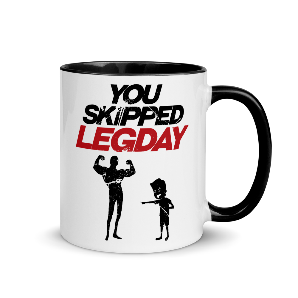 You Skipped Legday | Zweifarbige Kaffeetasse Lustiger Spruch