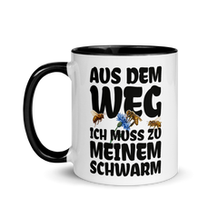 Aus dem Weg ich muss zu meinem Schwarm | Zweifarbige Tasse