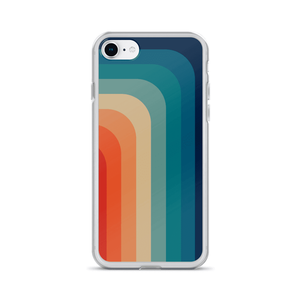 Zeigt vintage retro 70s style color stripes iphone case gift for retro and vintage fans in Farbe 