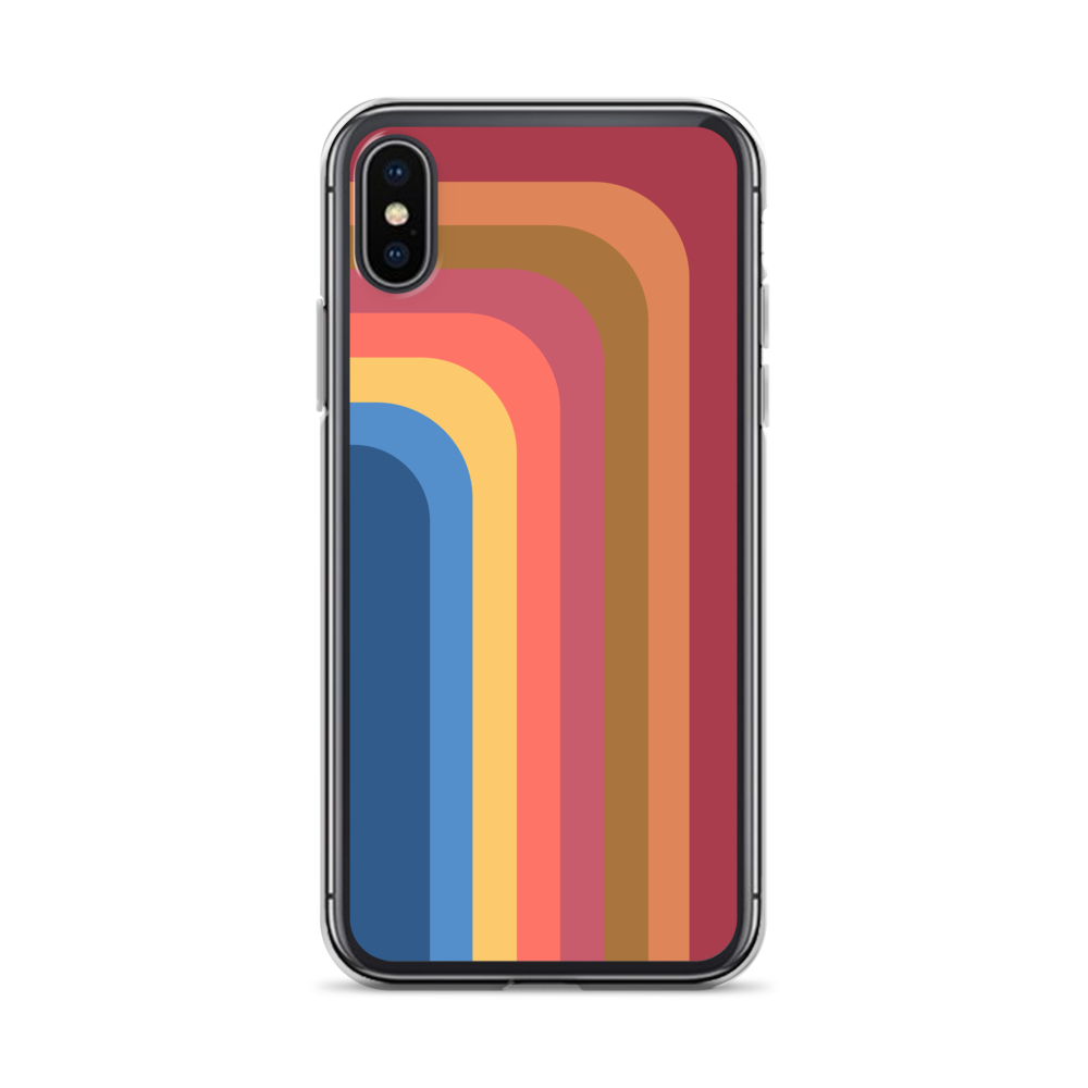 Zeigt retro touch iphone schutzhulle streifen in Farbe iPhone X/XS