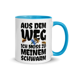 Aus dem Weg ich muss zu meinem Schwarm | Zweifarbige Tasse