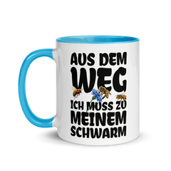 Aus dem Weg ich muss zu meinem Schwarm | Zweifarbige Tasse