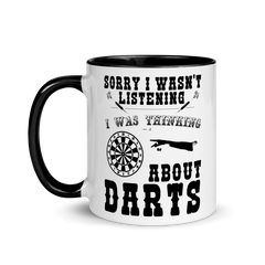 Sorry I wasn't listening Darts | Zweifarbige Tasse
