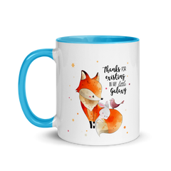 Thanks Fox Bunny Bird | Zweifarbige Tasse