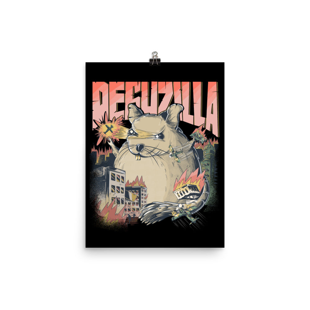 Zeigt lustiger deguzilla poster fur deguhalter degubesitzer lustiger octodon degu witziges monster fur halter von degus angaben in zoll in Farbe 12×16