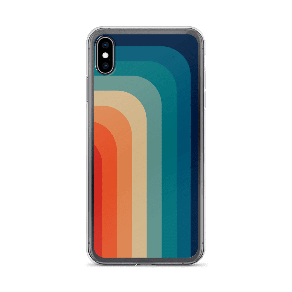 Zeigt vintage retro 70s style color stripes iphone case gift for retro and vintage fans in Farbe 