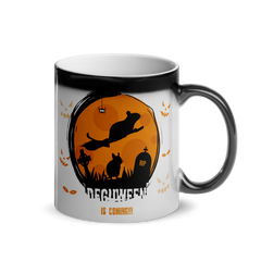 Deguween | Lustiger Degu Spruch Halloween | Glänzende Wärmertasse