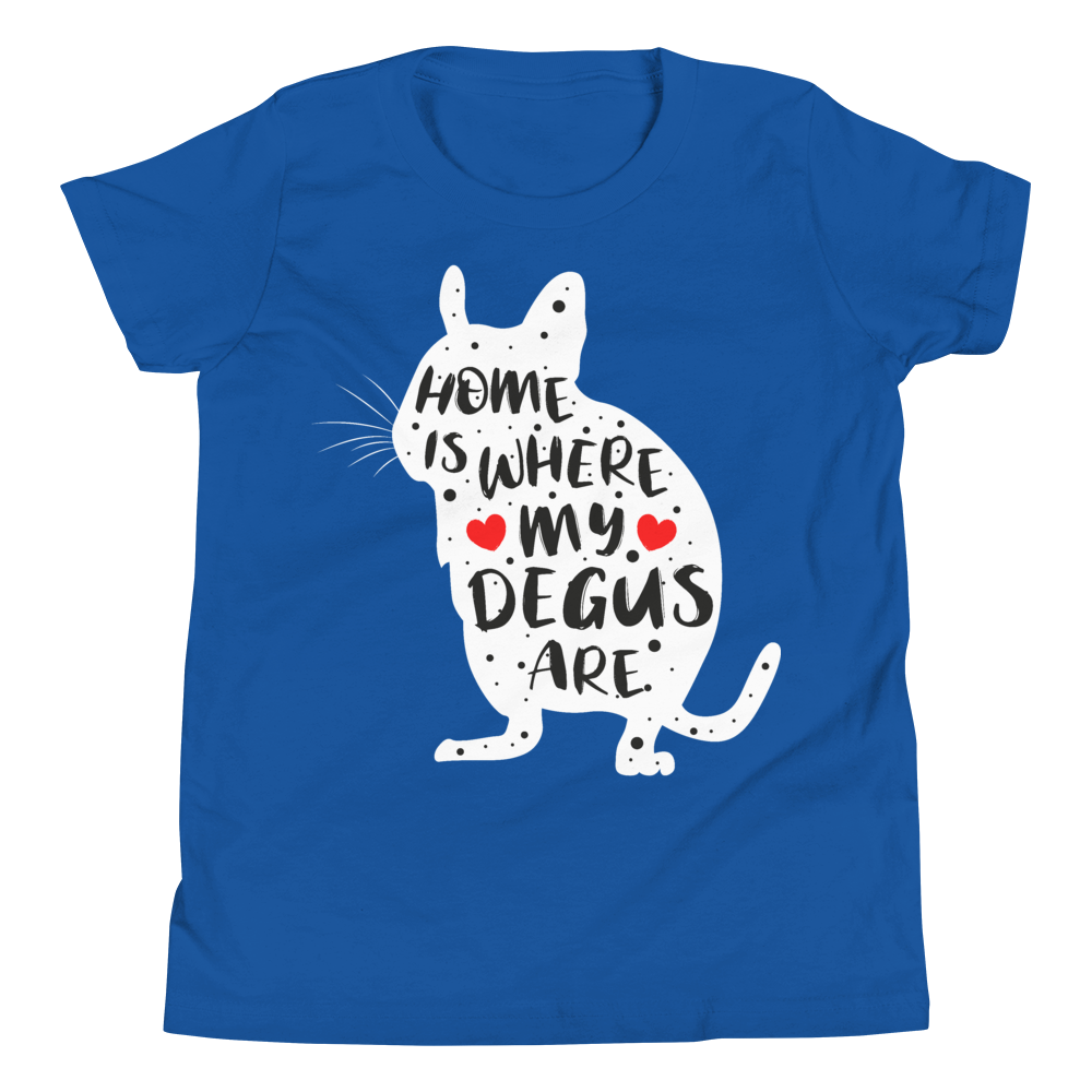 Zeigt ein T-Shirt für Kids und Teenager mit Home Is Where My Degus Are | T-Shirt für Kinder & Jugendliche