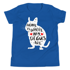 Zeigt ein T-Shirt für Kids und Teenager mit Home Is Where My Degus Are | T-Shirt für Kinder & Jugendliche