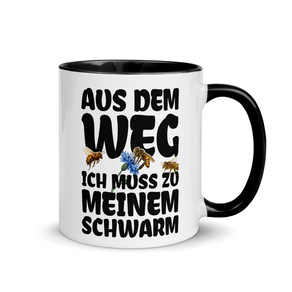 Bild einer Aus dem Weg ich muss zu meinem Schwarm | Tasse mit farbiger Innenseite