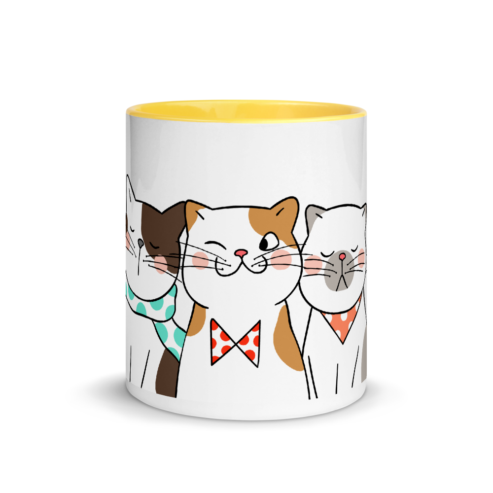 Lustiges Katzen | Tasse mit farbiger Innenseite