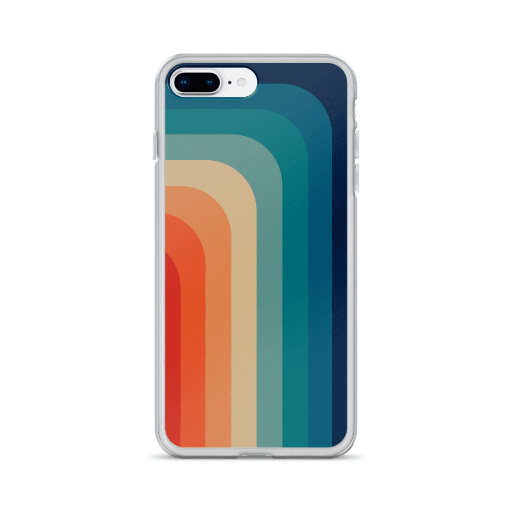 Zeigt vintage retro 70s style color stripes iphone case gift for retro and vintage fans in Farbe 