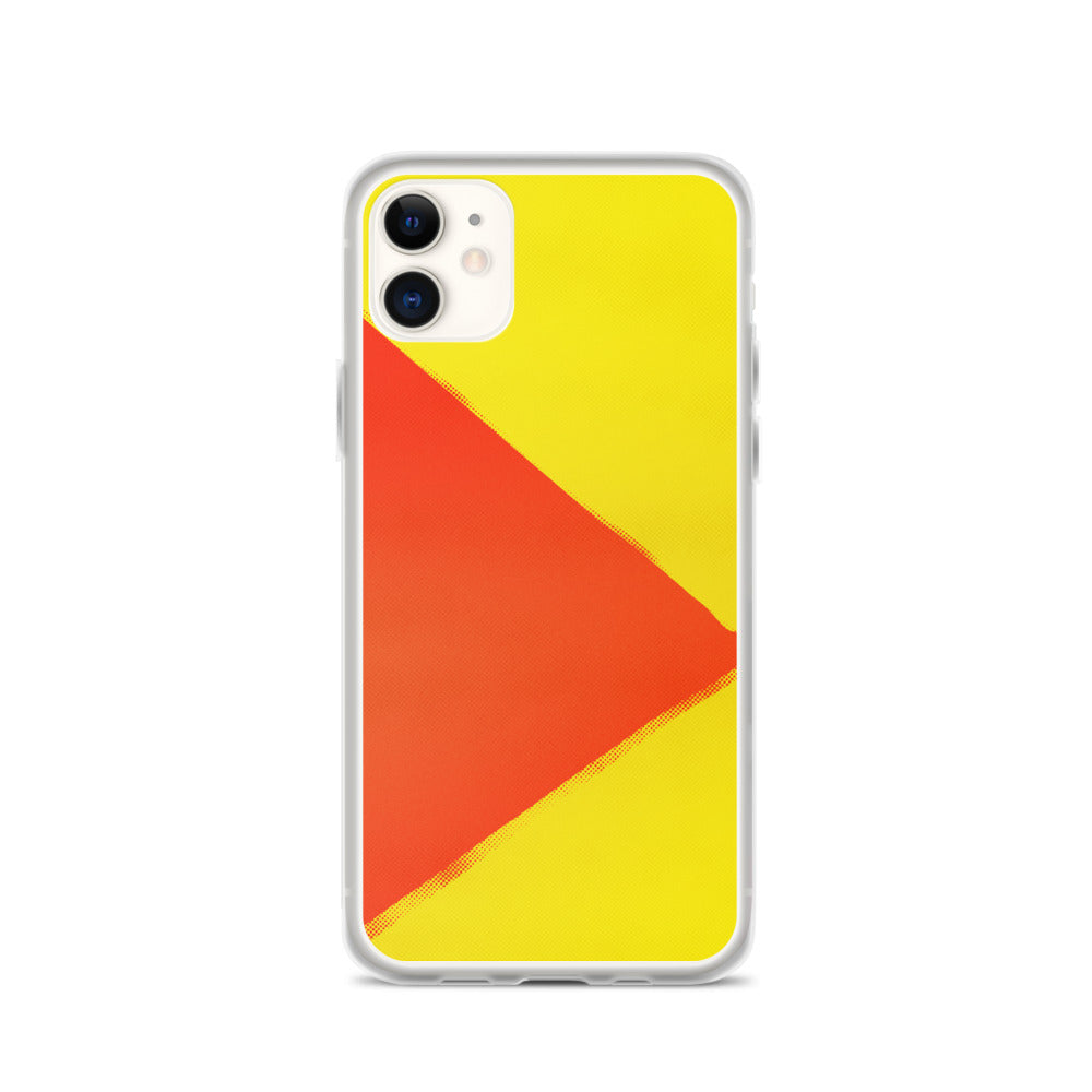 Zeigt Produktbild  Colorful Smartphone Case | Red Yellow Triangle with Halftone Pattern | iPhone Protection Back Cover | Abstract Art Geometry