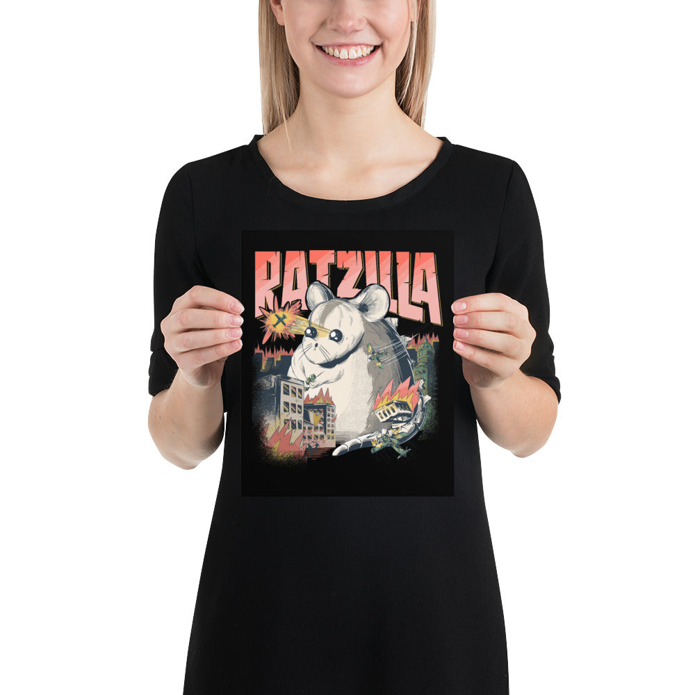 Lustiger süßer RATZILLA | Mattes Poster in 8×10 in Größe 