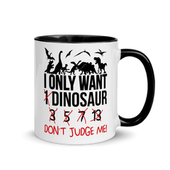 Bild einer I only want 1 Dinosaur | Tasse mit farbiger Innenseite