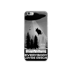 Zeigt Produktbild  DEGUS | Funny UFO Alien Abduction | iPhone Case | Homouros Saying | Perfect Gift For Degu Holders and Owners
