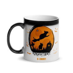 Deguween | Lustiger Degu Spruch Halloween | Glänzende Wärmertasse