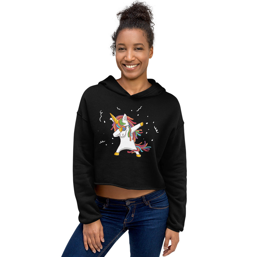 Produktbild zeigt Dab Unicorn Dabbing Unicorns | Crop Hoodie