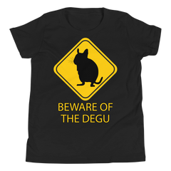 Zeigt ein T-Shirt für Kids und Teenager mit Beware of the Degu | T-Shirt für Kinder & Jugendliche