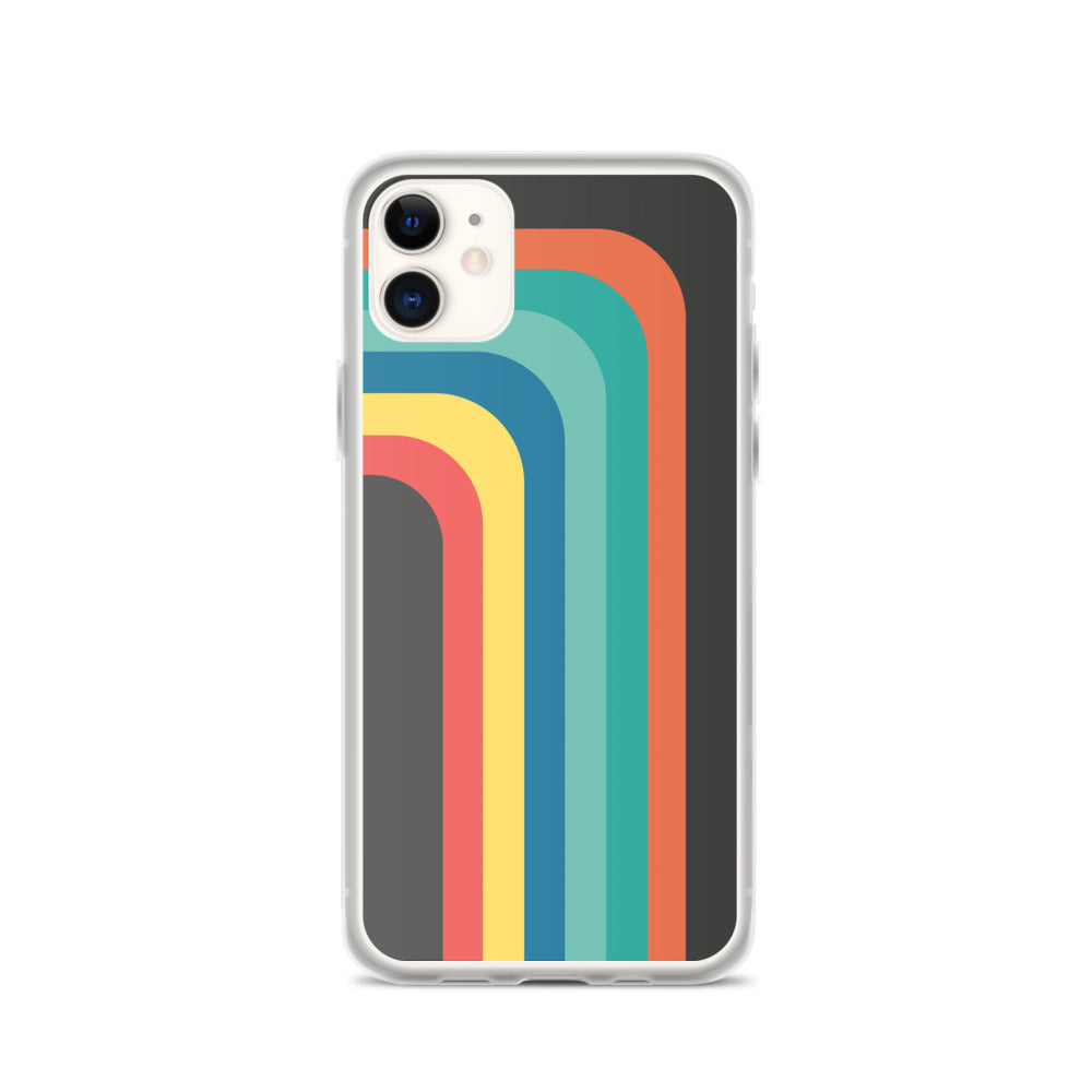 Zeigt Produktbild  Vintage & Retro 70s Style | Color Stripes | iPhone Case | Gift For Retro and Vintage Fans | Smartphone Protection | Version III