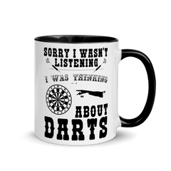Sorry I wasn't listening Darts | Zweifarbige Tasse