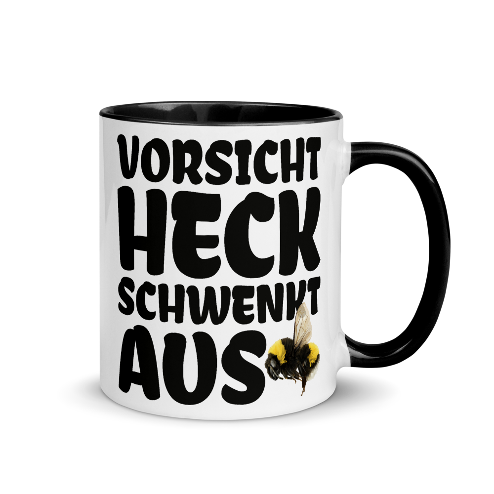 Bild einer Vorsicht Heck schwenkt aus Hummel | Tasse mit farbiger Innenseite