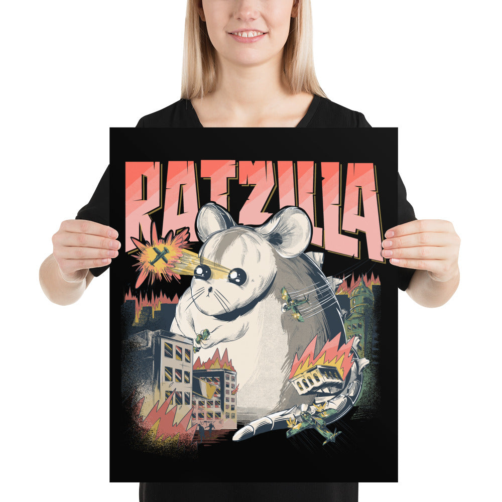 Zeigt schattig ratzilla photo paper poster in Farbe 16×20