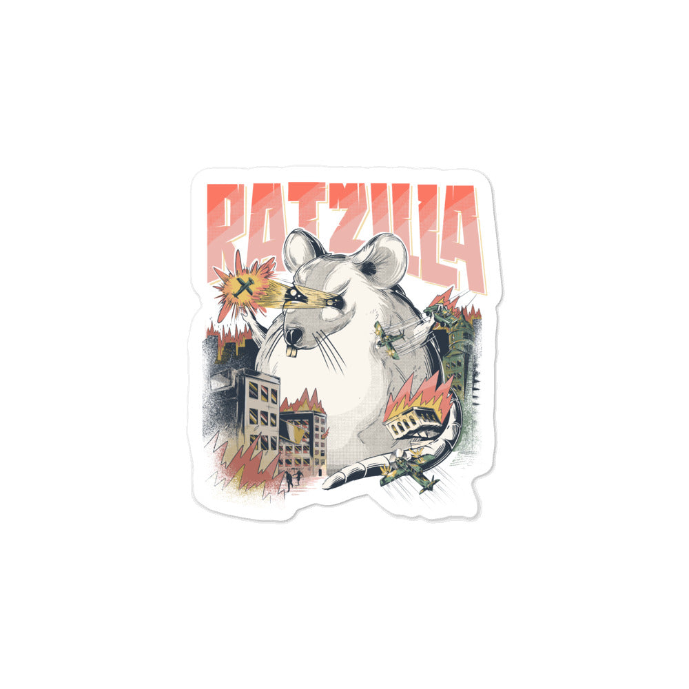 Zeigt Vinylaufkleber mit Frecher RATZILLA | Vinyl Aufkleber