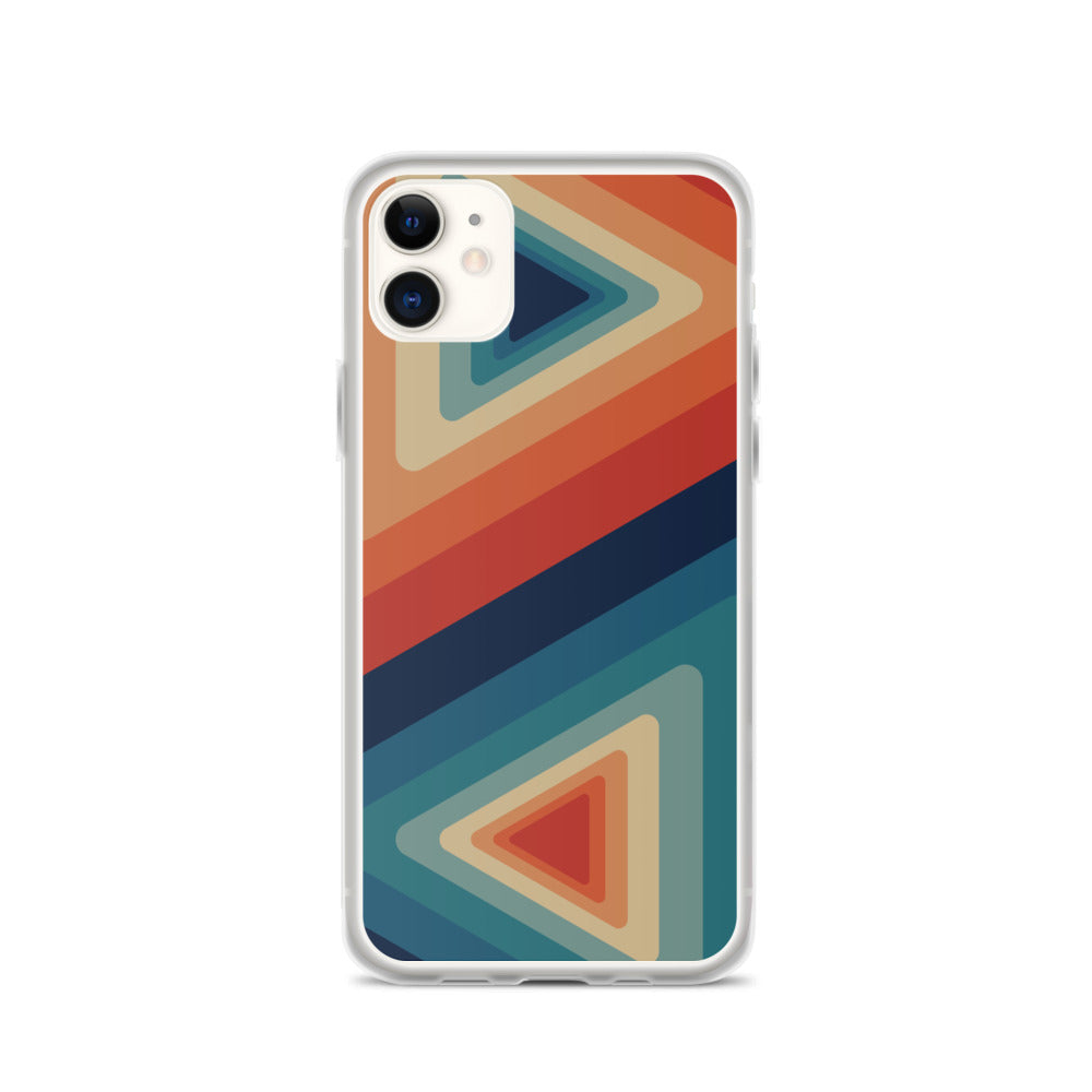 Zeigt Produktbild  Vintage & Retro 70s Style | Color Triangle Stripes | iPhone Case | Gift For Retro and Vintage Fans | Smartphone Protection