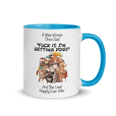 A Wise Woman Once Said Dogs | Two tone mug