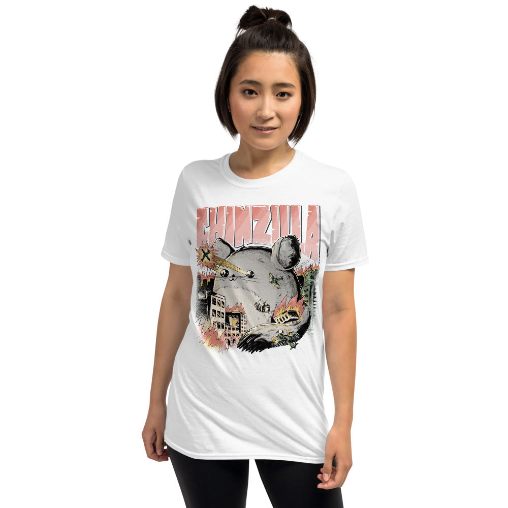 Lustiger CHINZILLA | Unisex Shirt | Für Chinchillahalter & Chinchillabesitzer | Lustiger Chinchilla | Witziges Monster | Für Halter von Chinchillas | T-Shirt in White in Größe S