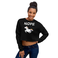 Produktbild zeigt Nope Unicorn | Crop Sweatshirt
