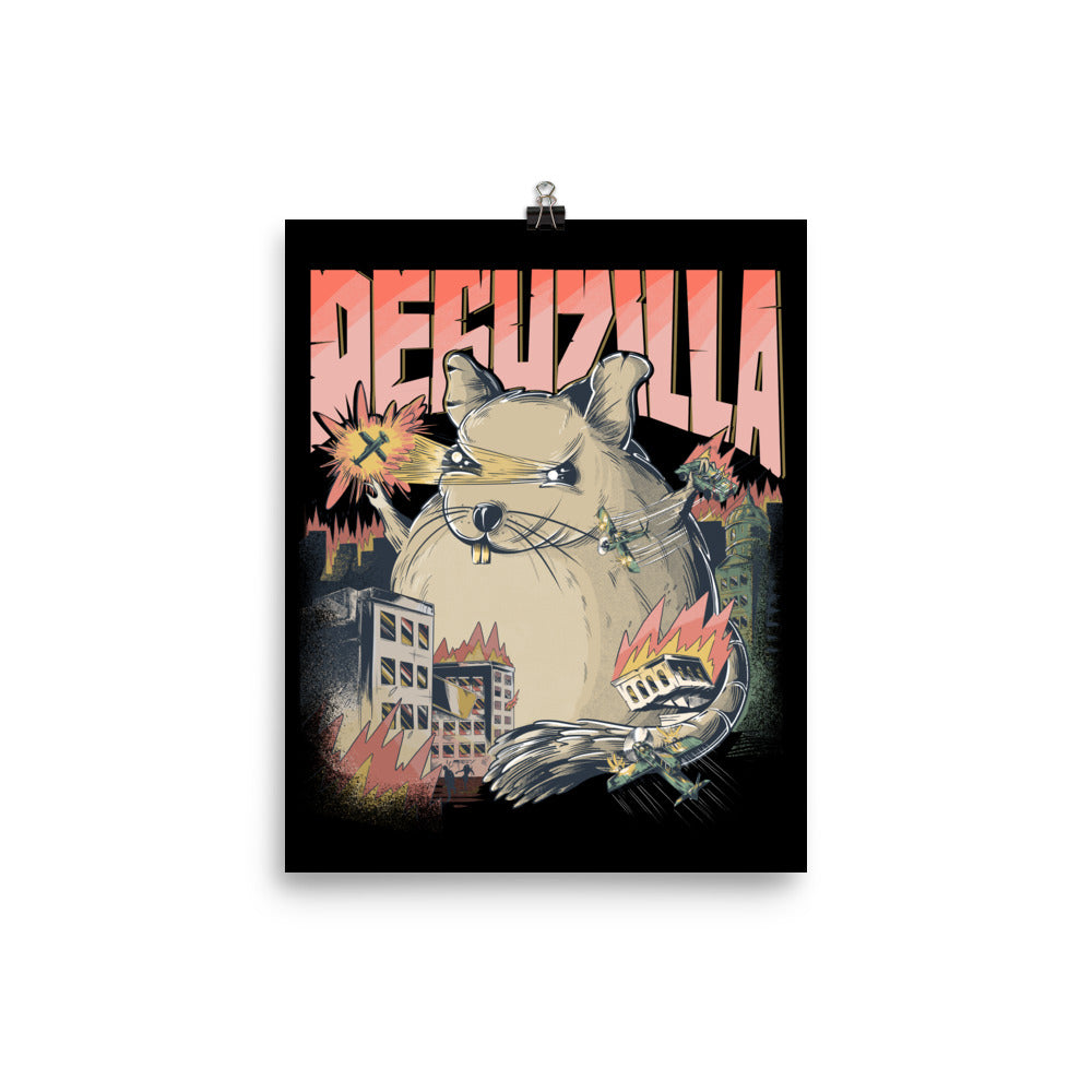 Lustiger DEGUZILLA | Mattes Poster in 8×10 in Größe 