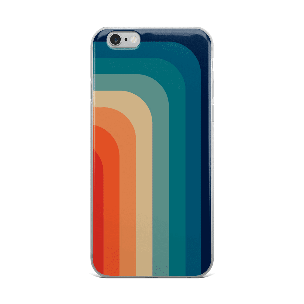 Zeigt vintage retro 70s style color stripes iphone case gift for retro and vintage fans in Farbe 