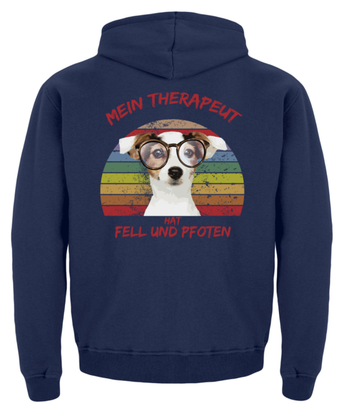 Zeigt jack russel terrier therapeut spruch kinder hoodie in Farbe Jet Black