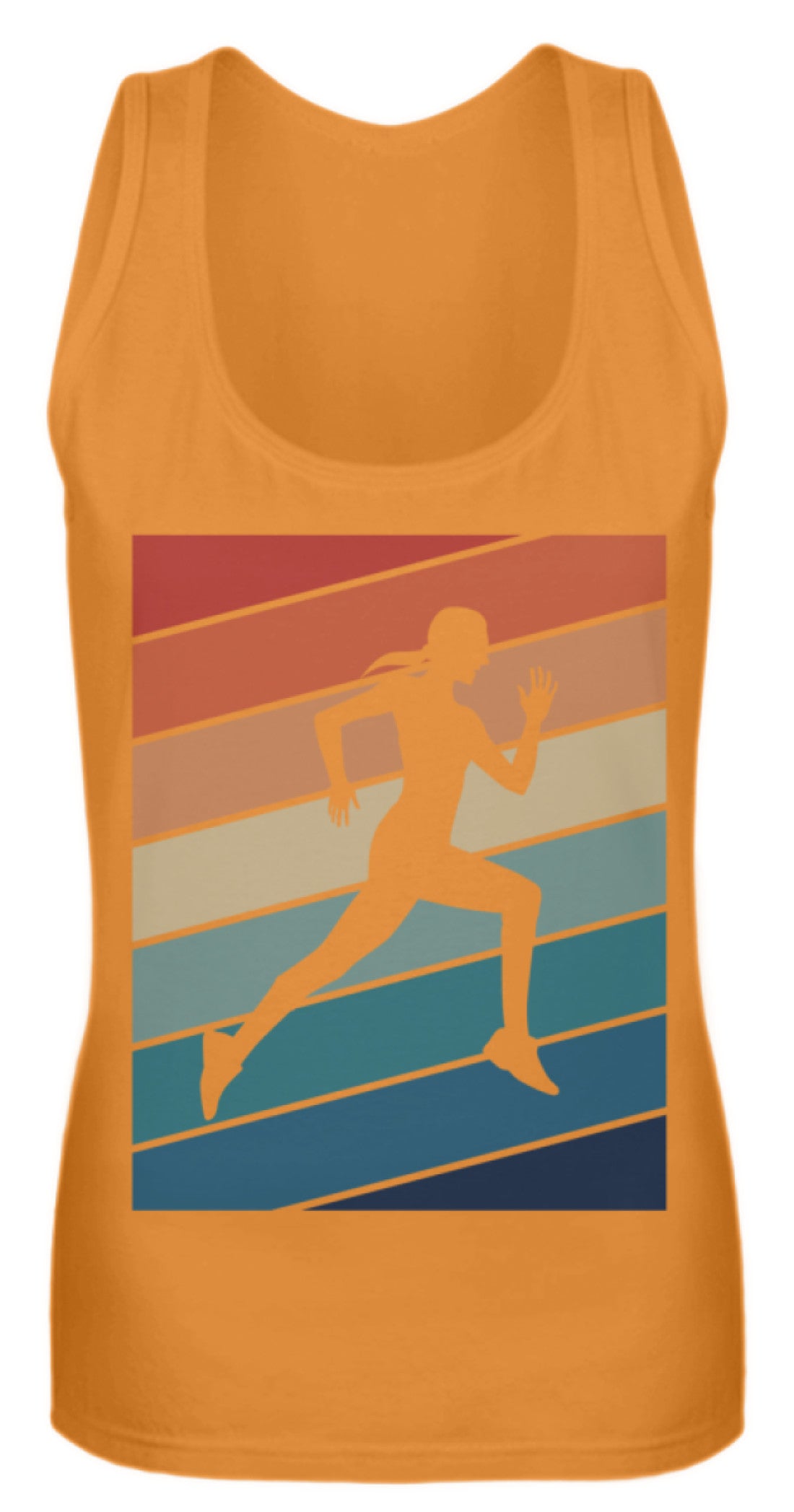 Zeigt vintage runner retro stripes woman frauen tanktop in Farbe Pinky