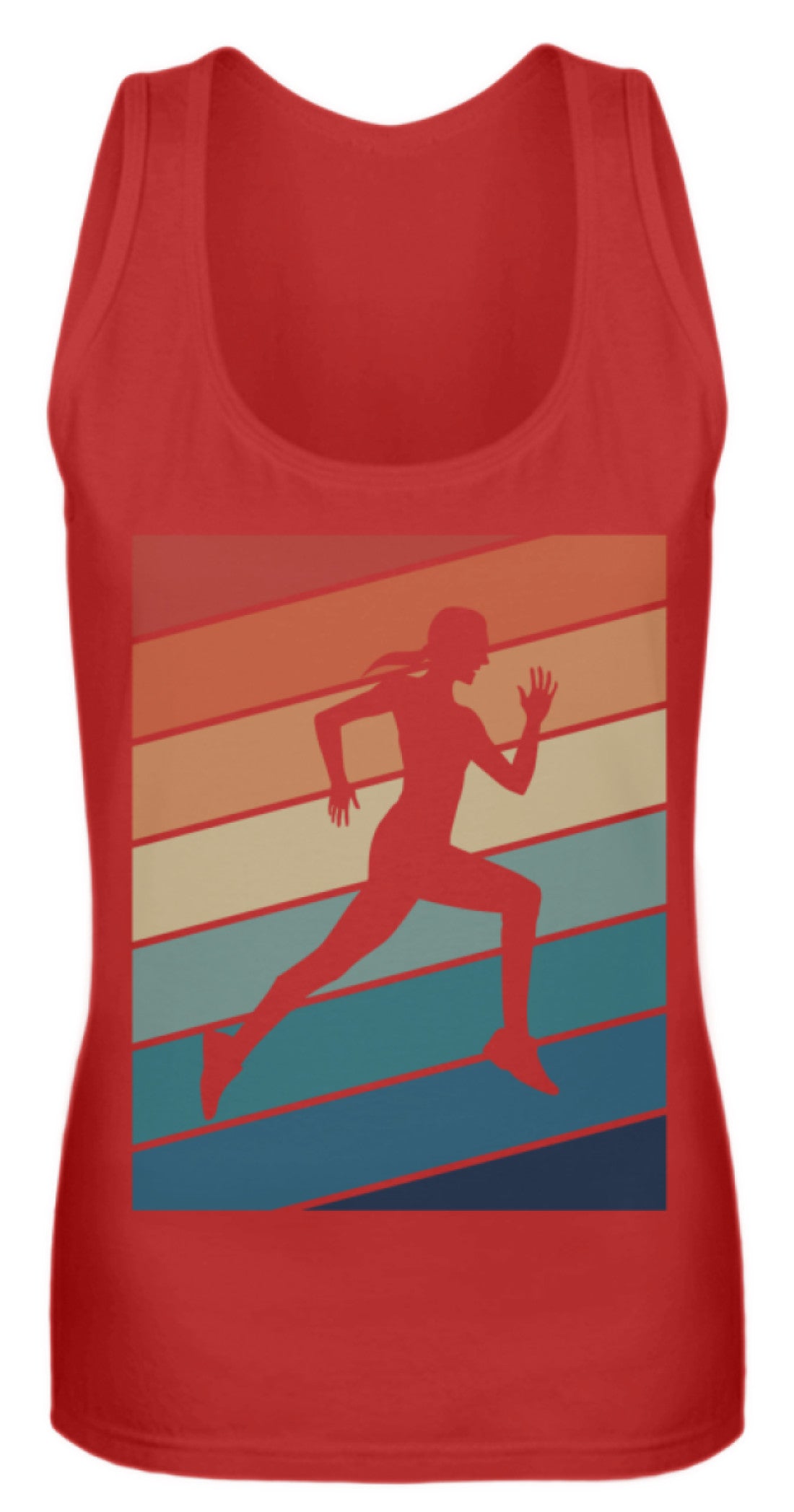 Zeigt vintage runner retro stripes woman frauen tanktop in Farbe Pinky