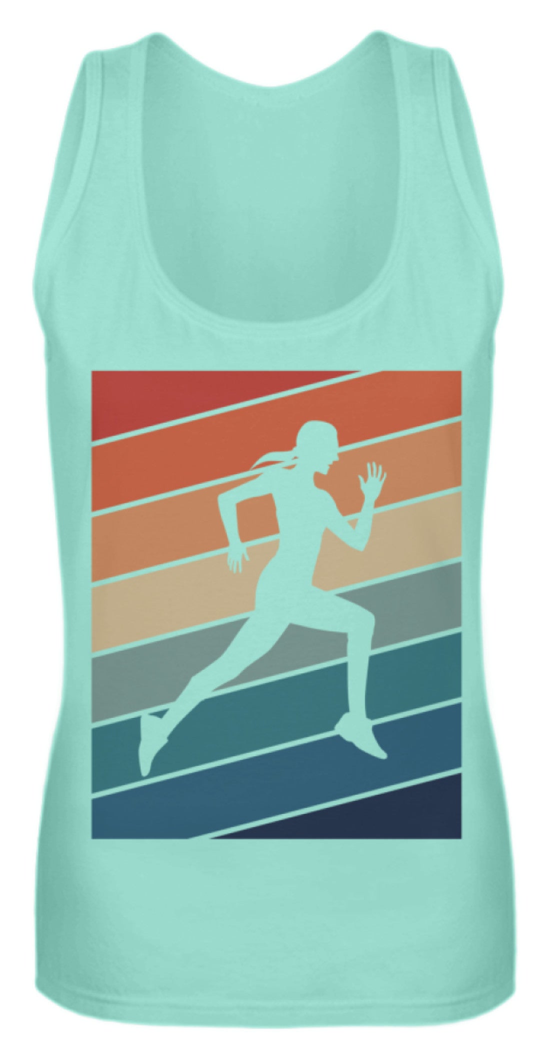 Zeigt vintage runner retro stripes woman frauen tanktop in Farbe Black