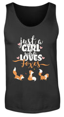 Zeigt just a girl who loves foxes herren tanktop in Farbe Navy